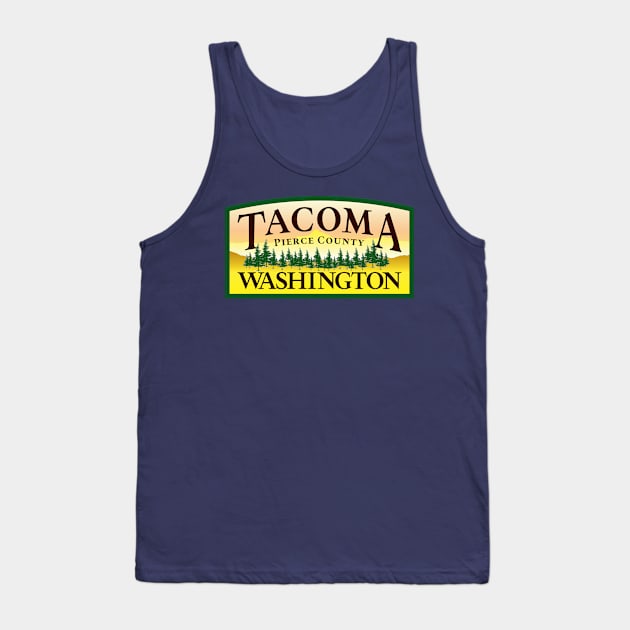 Tacoma Washington Tank Top by Fairview Design